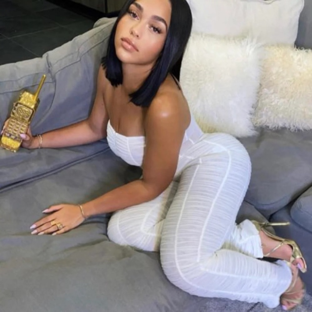 I.AM.GIA White Strapless Skinny Jumpsuit